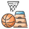 A basketball hoop and a basketball ball in Sugar Land.